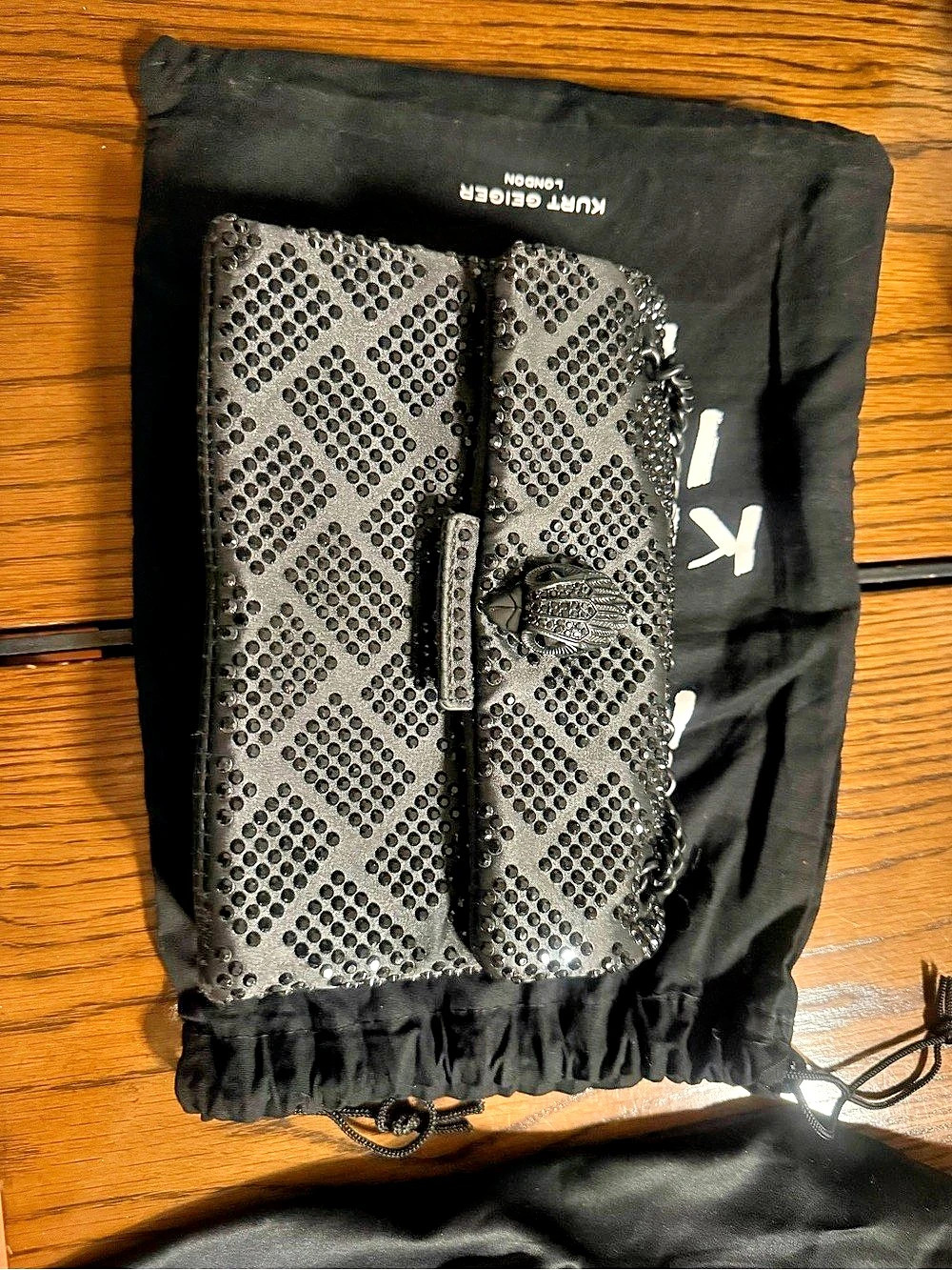 Kipling Geometric Black & Gray Cosmetic Case Like New